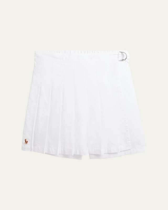 Girl's Pleated Seersucker Skort, Size 2-6X